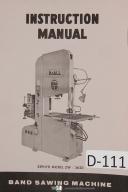 DoAll-DoAll Bandsaw Operators Instruct Mdl ZW, ZV, ZS 3620 Machine Manual-ZS 3620-ZV 3620-ZW 3620-01